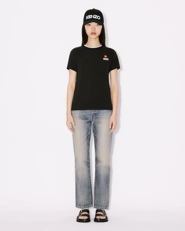 Kenzo TShirts And Polos Women 039Boke Flower039 Embroidered Tshirt Black