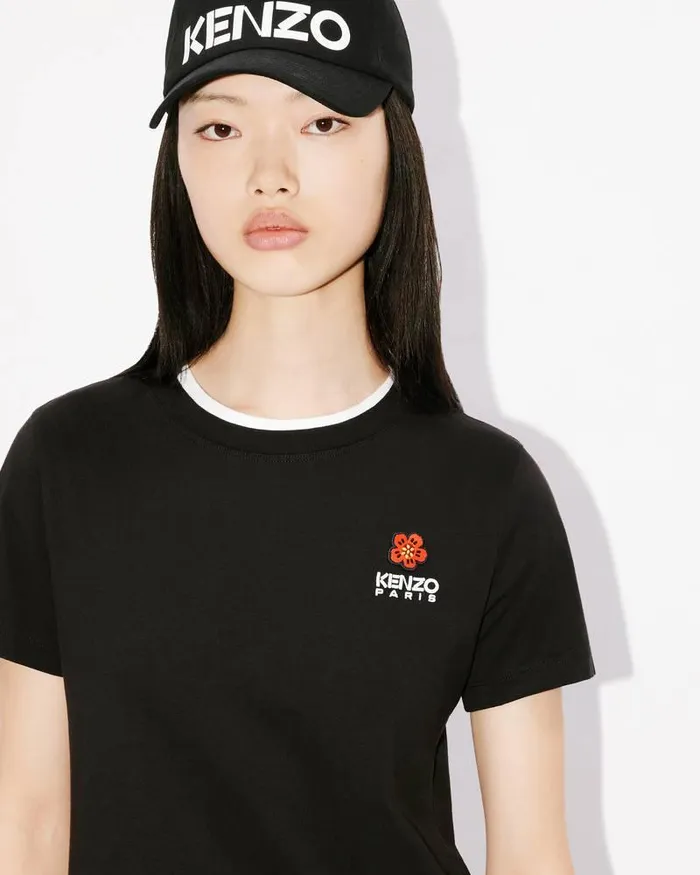 Kenzo TShirts And Polos Women 039Boke Flower039 Embroidered Tshirt Black
