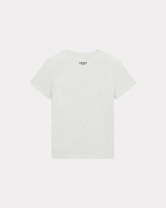 Kenzo TShirts And Polos Women 039Lucky Tiger039 Embroidered Classic Tshirt Pale Grey