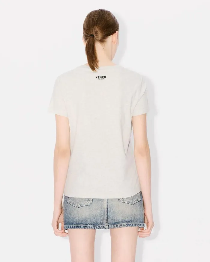 Kenzo TShirts And Polos Women 039Lucky Tiger039 Embroidered Classic Tshirt Pale Grey