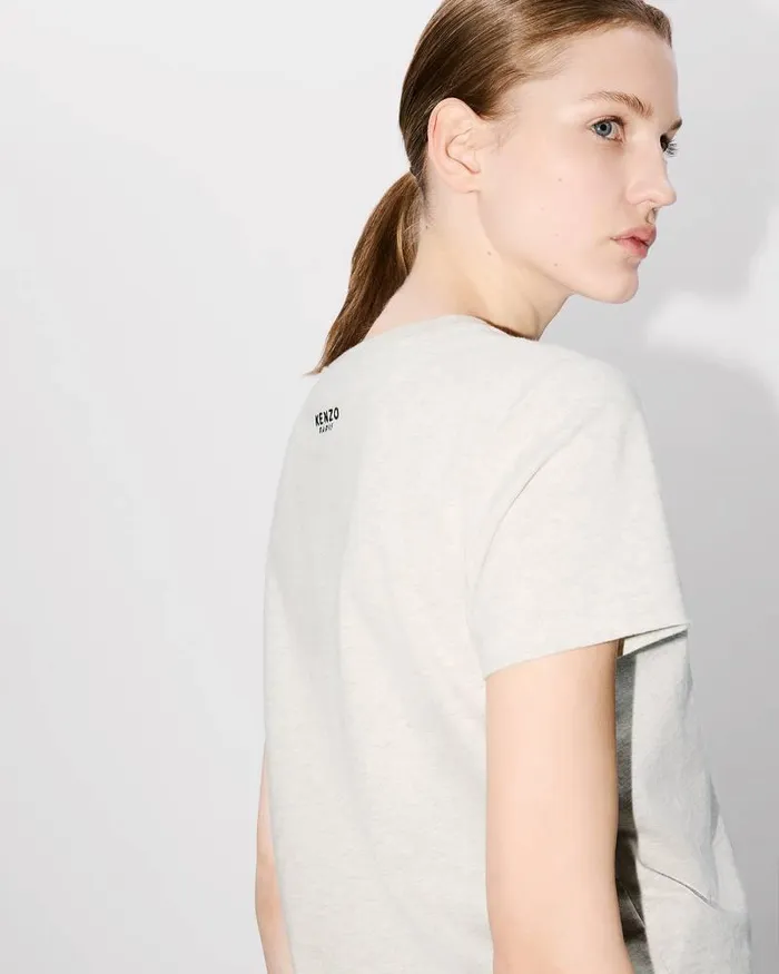 Kenzo TShirts And Polos Women 039Lucky Tiger039 Embroidered Classic Tshirt Pale Grey