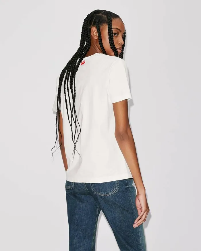 Kenzo TShirts And Polos Women Loosefit 039Varsity Jungle039 Elephant Tshirt Off White