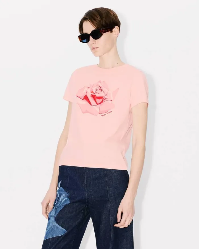 Kenzo TShirts And Polos Women Rose039 Classic Tshirt Faded Pink