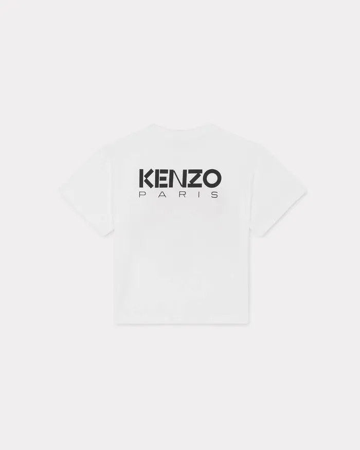 Kenzo TShirts And Sweatshirts Kids 039Sailor039 Printed Cotton Tshirt Off White