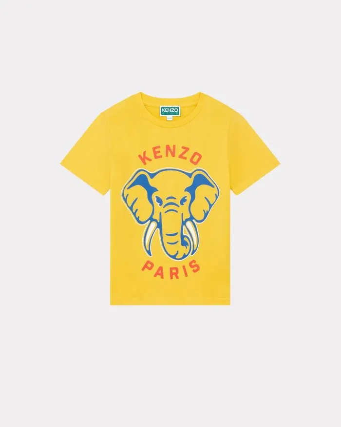 Kenzo TShirts And Sweatshirts Kids Shortsleeved Cotton Tshirt Golden Yellow