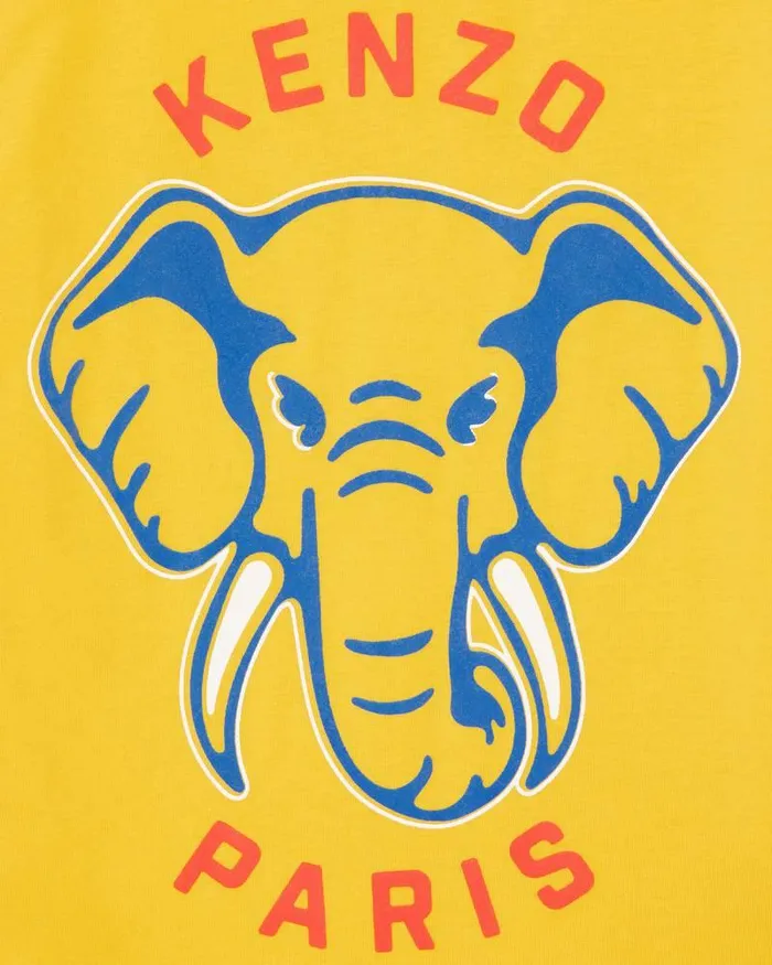 Kenzo TShirts And Sweatshirts Kids Shortsleeved Cotton Tshirt Golden Yellow