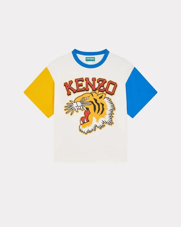 Kenzo TShirts And Sweatshirts Kids Shortsleeved Cotton Tshirt Off White