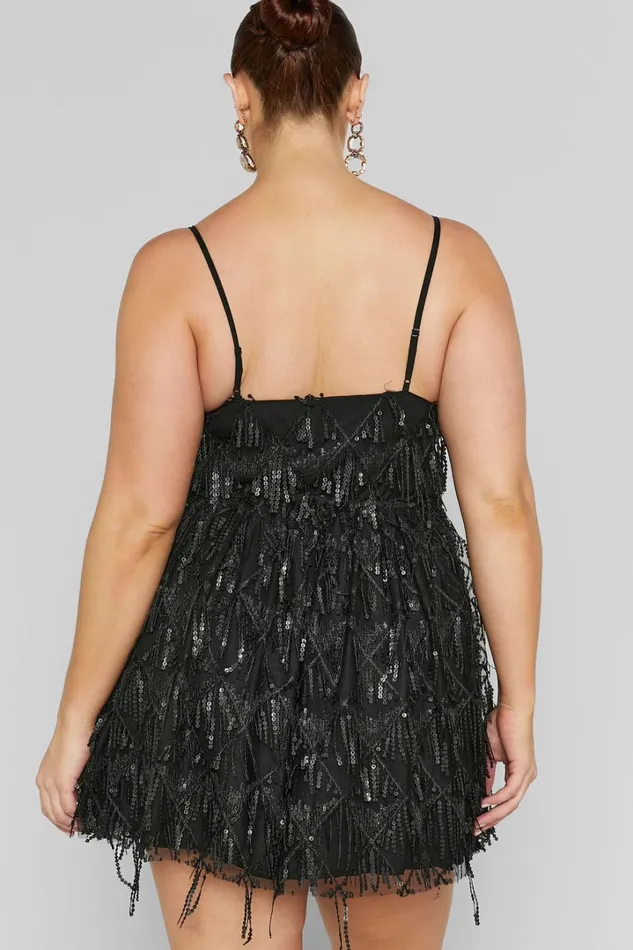 Khrizza Mini Dress 8211 Sequin Gathered Dress In Black Women Showpo Curve Clothes