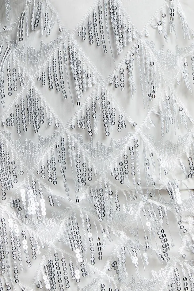 Khrizza Mini Skirt 8211 Sequin Diamond Mesh Skirt In WhiteSilver Women Showpo Skirts
