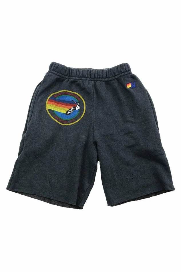 Kids AVIATOR NATION SAN FRANCISCO KIDS SWEATSHORTS 8211 CHARCOAL Aviator Nation