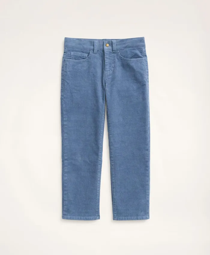 Kids Boys FivePocket Stretch Corduroy Pants Indigo Brooks Brothers Pants and Shorts