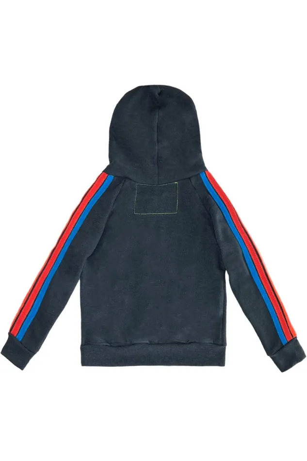 Kids KID039S 5 STRIPE SMILEY 2 ZIP HOODIE 8211 CHARCOAL NEON RAINBOW Aviator Nation Kids KID039S 5 STRIPE SMILEY 2 ZIP HOODIE 8211 CHARCOAL NEON RAINBOW Aviator Nation