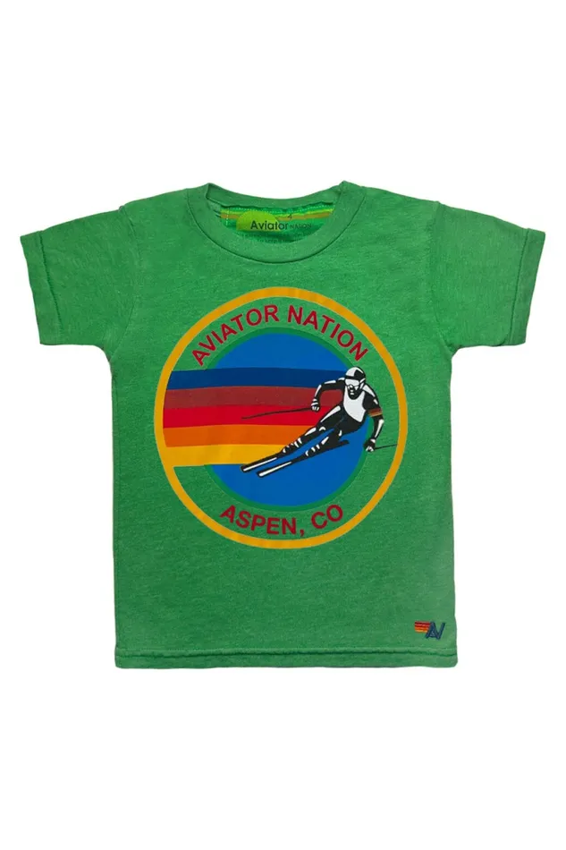 Kids KID039S AVIATOR NATION ASPEN TEE 8211 KELLY GREEN Aviator Nation