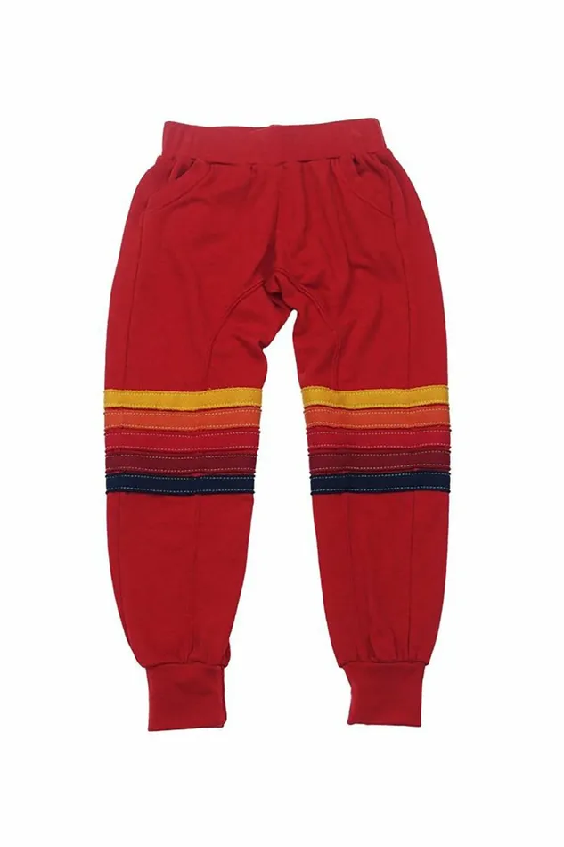 Kids KID039S MOTO STRIPE SWEATPANTS 8211 CHERRY RED STRIPES Aviator Nation