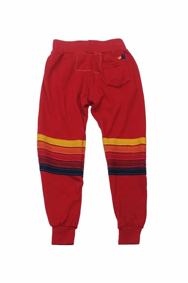 Kids KID039S MOTO STRIPE SWEATPANTS 8211 CHERRY RED STRIPES Aviator Nation Kids KID039S MOTO STRIPE SWEATPANTS 8211 CHERRY RED STRIPES Aviator Nation