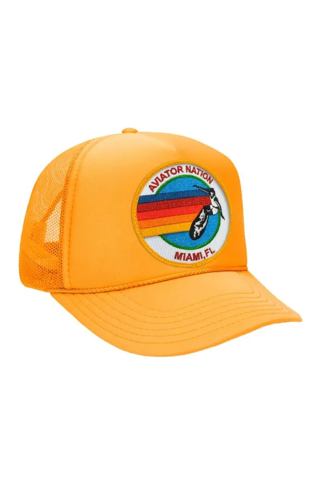 Kids KID039S SIGNATURE MIAMI VINTAGE TRUCKER HAT Aviator Nation Kids KID039S SIGNATURE MIAMI VINTAGE TRUCKER HAT Aviator Nation