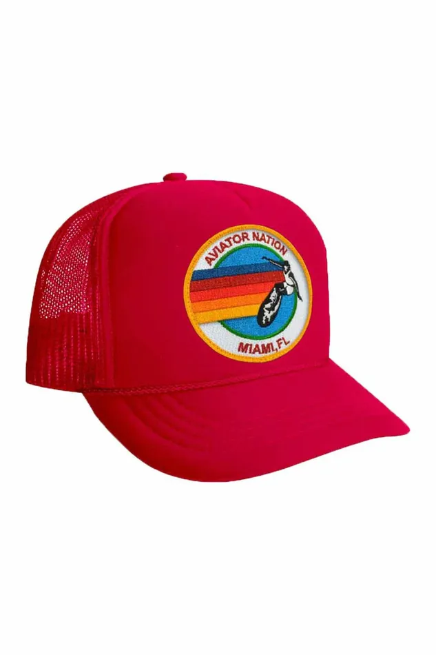 Kids KID039S SIGNATURE MIAMI VINTAGE TRUCKER HAT Aviator Nation Kids KID039S SIGNATURE MIAMI VINTAGE TRUCKER HAT Aviator Nation