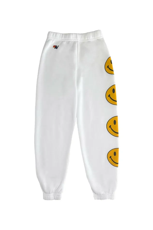 Kids KID039S SMILEY 2 SWEATPANTS 8211 WHITE Aviator Nation Kids KID039S SMILEY 2 SWEATPANTS 8211 WHITE Aviator Nation