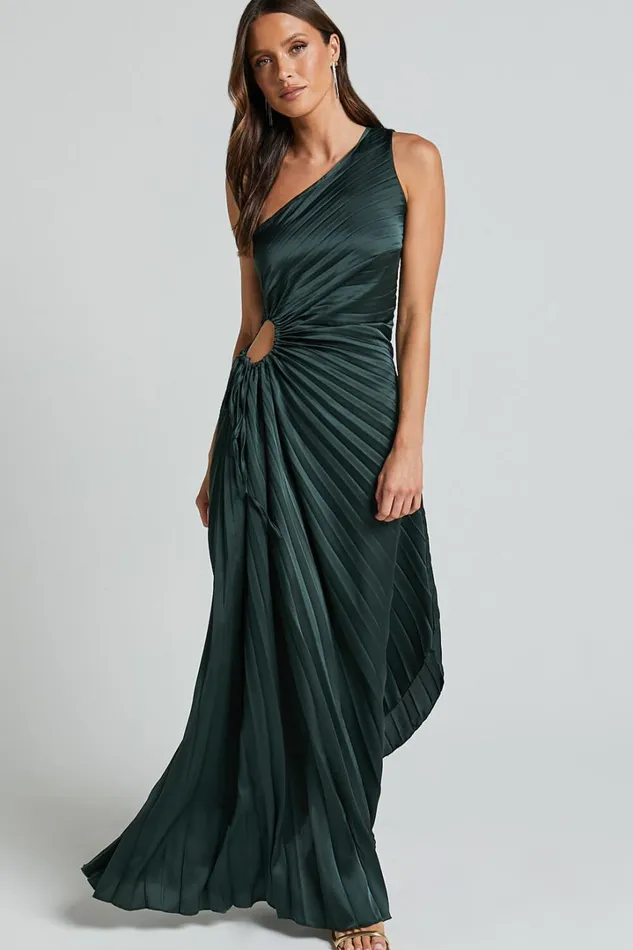 Kitsune Midi Dress 8211 One Shoulder Cut Out Dress In Emerald Green Women Showpo Dresses Kitsune Midi Dress 8211 One Shoulder Cut Out Dress In Emerald Green Women Showpo Dresses