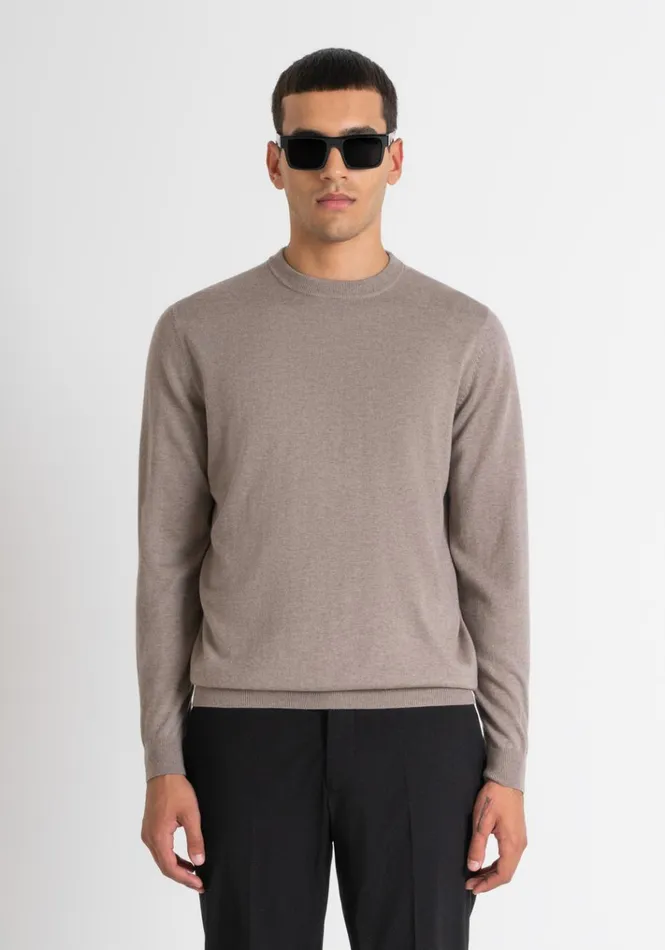 Knitwear Men Antony Morato Regular Fit Cashmere Blend Jumper Nut