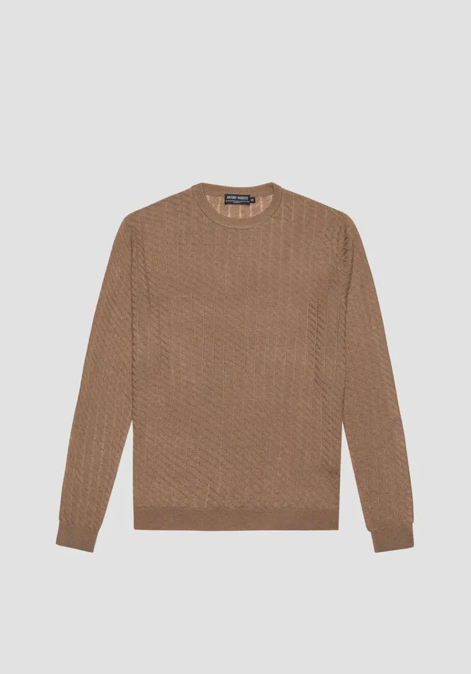 Knitwear Men Antony Morato Regular Fit Merino Wool Sweater Beige