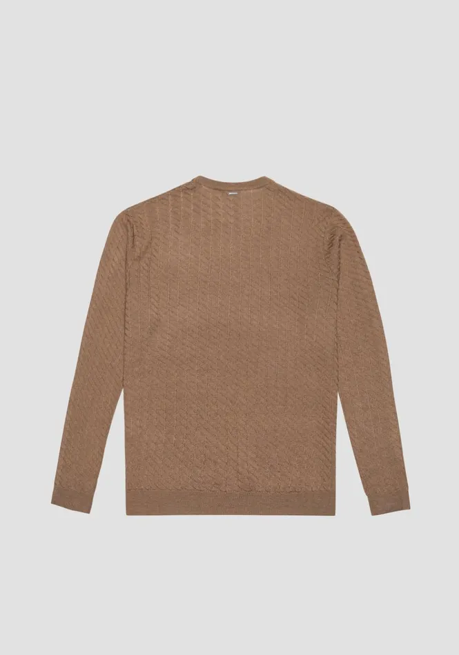 Knitwear Men Antony Morato Regular Fit Merino Wool Sweater Beige