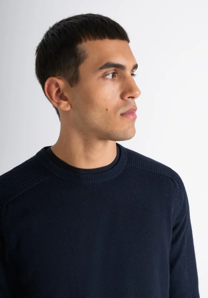 Knitwear Men Antony Morato Regular Fit Merino Wool Sweater Blue Ink