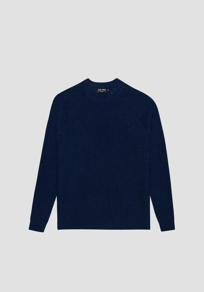 Knitwear Men Antony Morato Regular Fit Sweater In Wool Blend Yarn Blue Ink