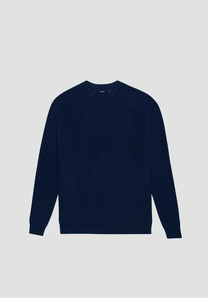 Knitwear Men Antony Morato Regular Fit Sweater In Wool Blend Yarn Blue Ink