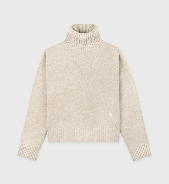 Knitwear Women Sporty and Rich SRC Wool Turtleneck 8211 CreamWhite