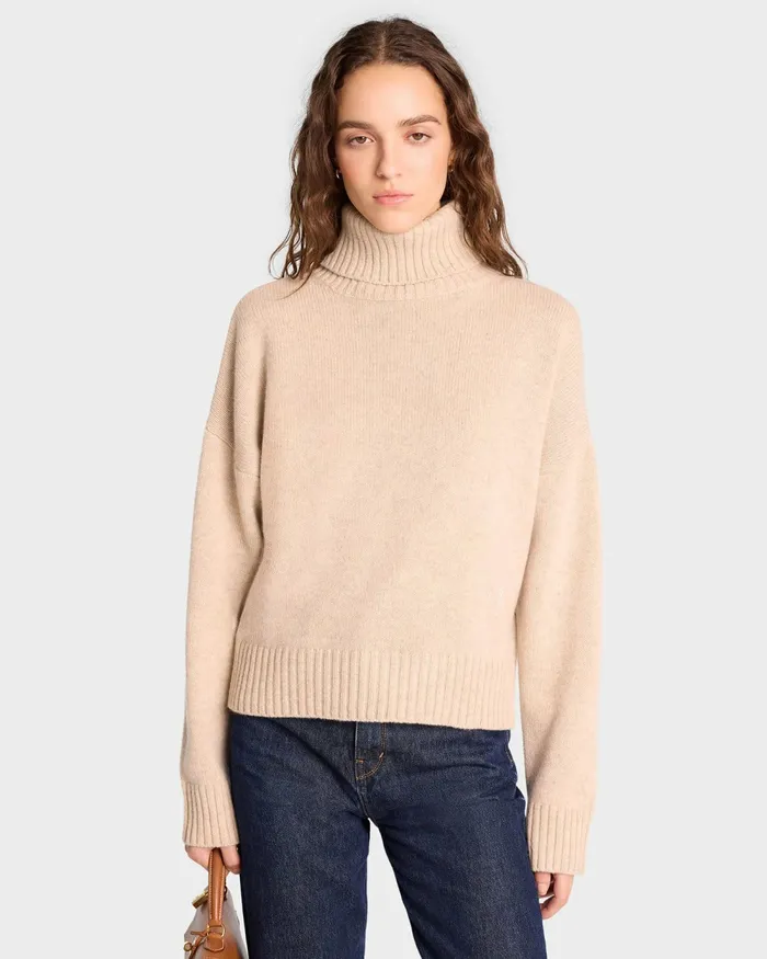 Knitwear Women Sporty and Rich SRC Wool Turtleneck 8211 CreamWhite