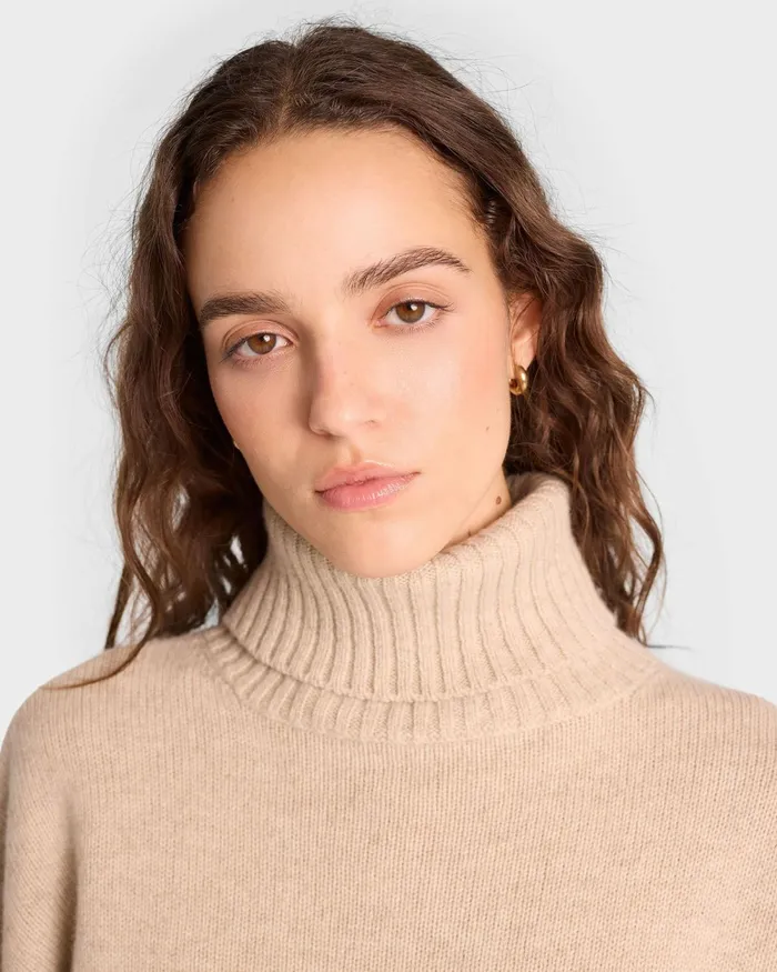 Knitwear Women Sporty and Rich SRC Wool Turtleneck 8211 CreamWhite