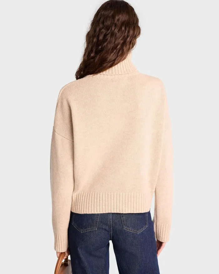 Knitwear Women Sporty and Rich SRC Wool Turtleneck 8211 CreamWhite