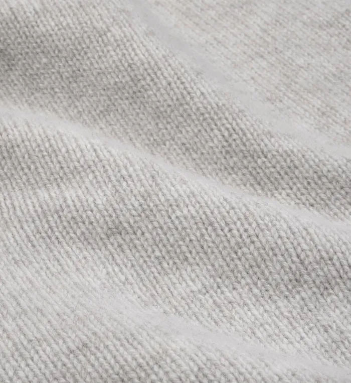 Knitwear Women Sporty and Rich Vendome Script Cashmere Crewneck 8211 Heather GrayWhite