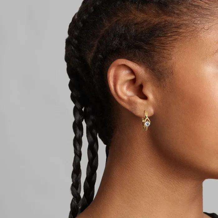 LabGrown Diamond Earrings Women Pandora Online Infinite 14k Gold Labgrown Diamond Hoop Earrings Gold