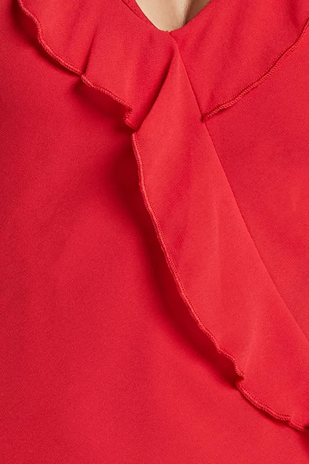 Laurie Midi Dress 8211 Plunge Frill Detail Slip Dress In Red Women Showpo Dresses