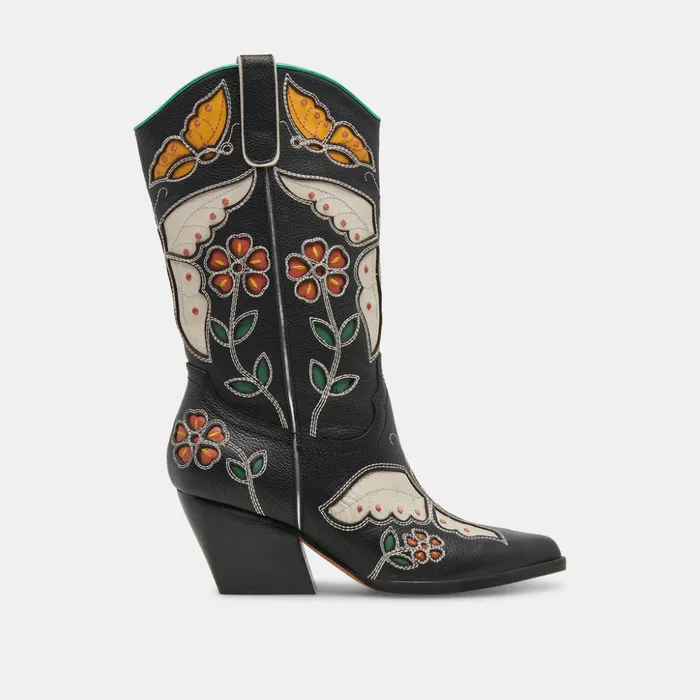 Lelou Boots Black Multi Leather Women Dolce Vita Boots and Booties