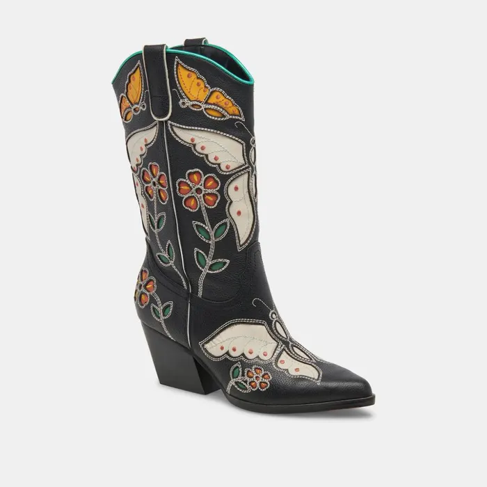 Lelou Boots Black Multi Leather Women Dolce Vita Boots and Booties
