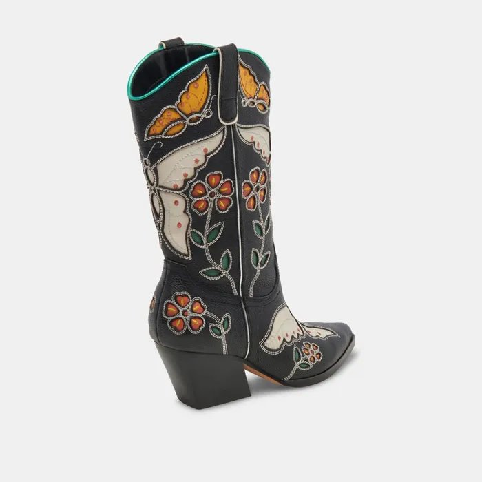 Lelou Boots Black Multi Leather Women Dolce Vita Boots and Booties