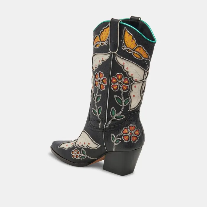 Lelou Boots Black Multi Leather Women Dolce Vita Boots and Booties