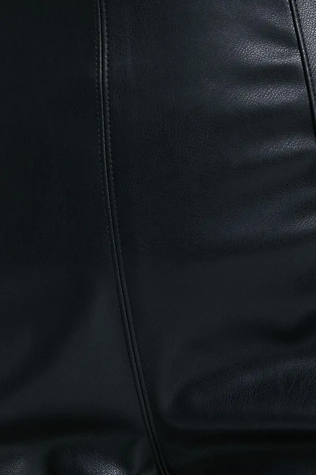 Lenette 8211 High Waisted Faux Leather Split Hem Leggings In Black Women Showpo Curve Clothes