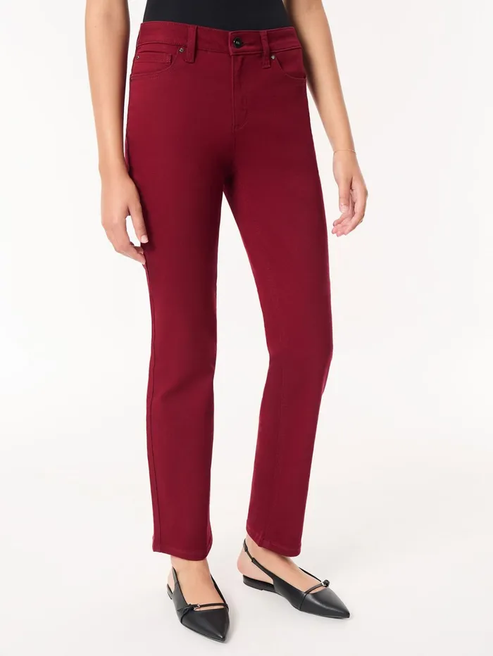 Lexington Straight Leg Jeans Bordeaux Women Jones New York Pants and Skirts Lexington Straight Leg Jeans Bordeaux Women Jones New York Pants and Skirts