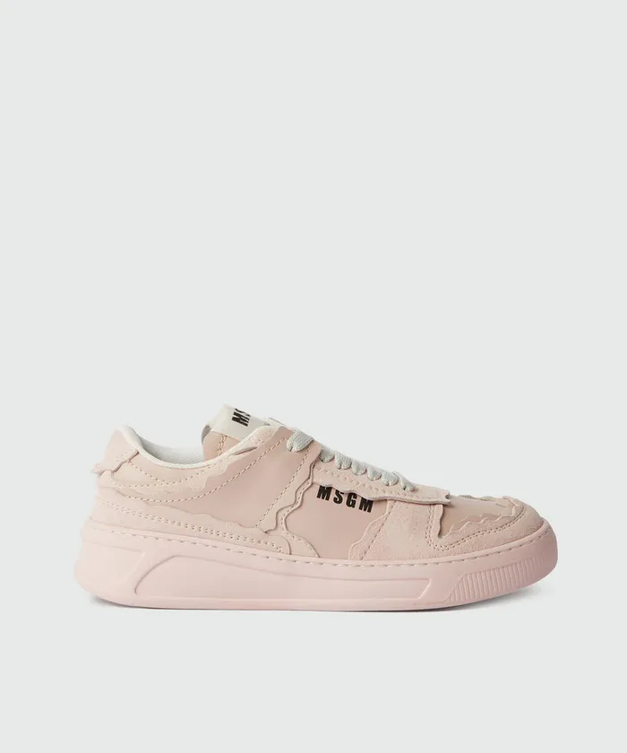 Light Pink Suede Fantastic Green Sneakers Women MSGM Sneakers