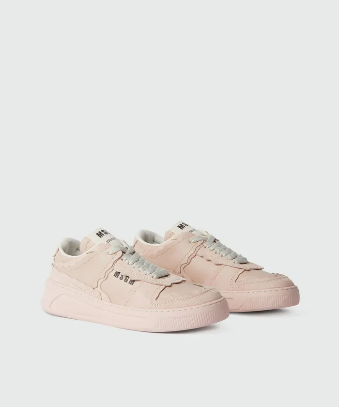 Light Pink Suede Fantastic Green Sneakers Women MSGM Sneakers