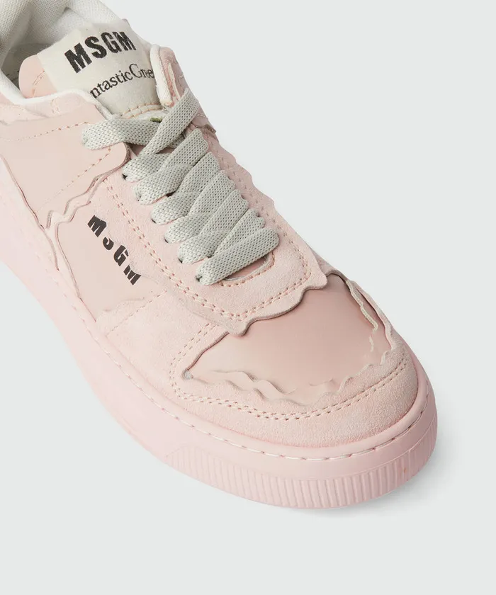 Light Pink Suede Fantastic Green Sneakers Women MSGM Sneakers