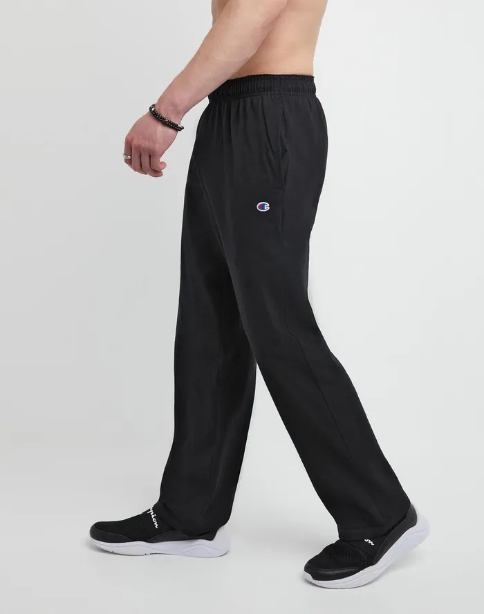 Lightweight Lounge Pants OpenHem C Logo 325034 Black Men Champion Pants and Joggers