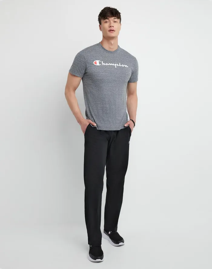 Lightweight Lounge Pants OpenHem C Logo 325034 Black Men Champion Pants and Joggers