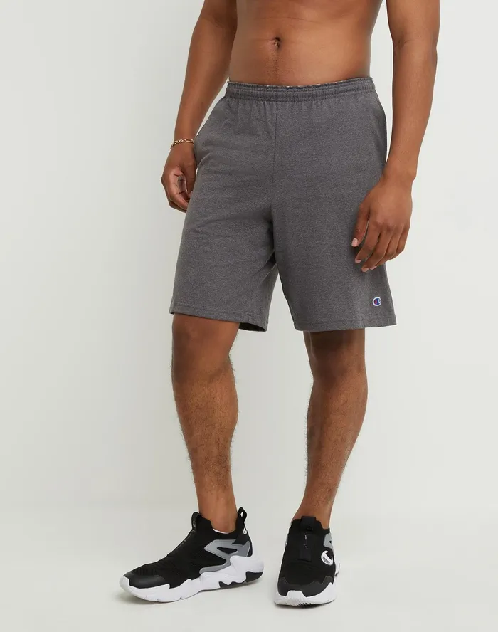 Lightweight Lounge Shorts C Patch Logo 9034 Granite Heather Men Champion Shorts