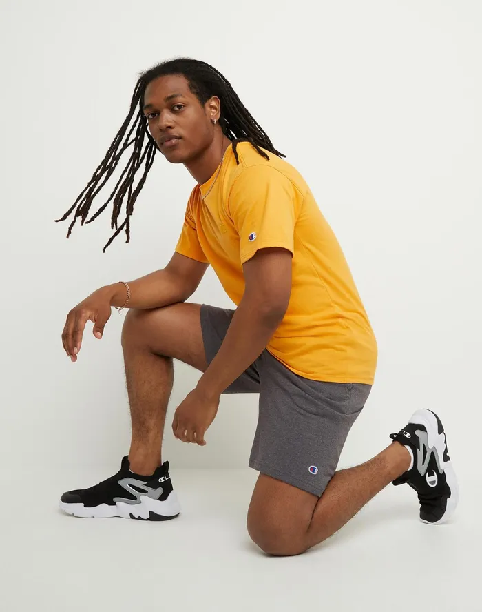 Lightweight Lounge Shorts C Patch Logo 9034 Granite Heather Men Champion Shorts
