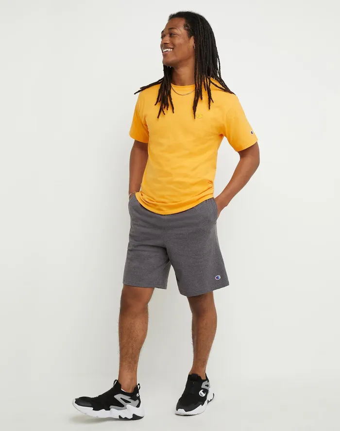 Lightweight Lounge Shorts C Patch Logo 9034 Granite Heather Men Champion Shorts